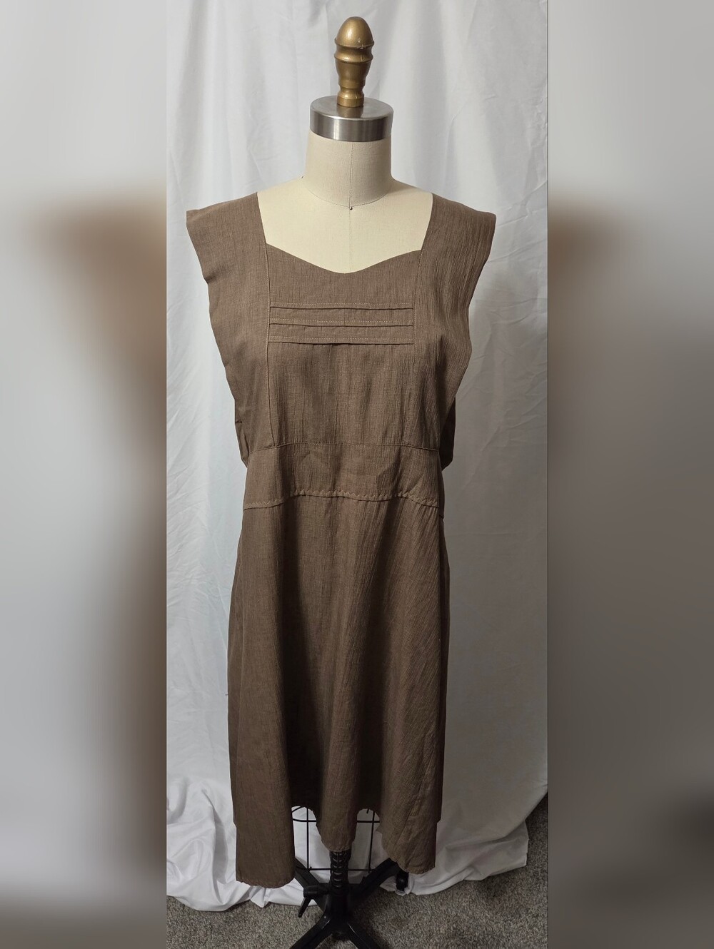 Handmade Amish Pinafore Type Apron Light Brown, One Size, Ties in Back,NEW